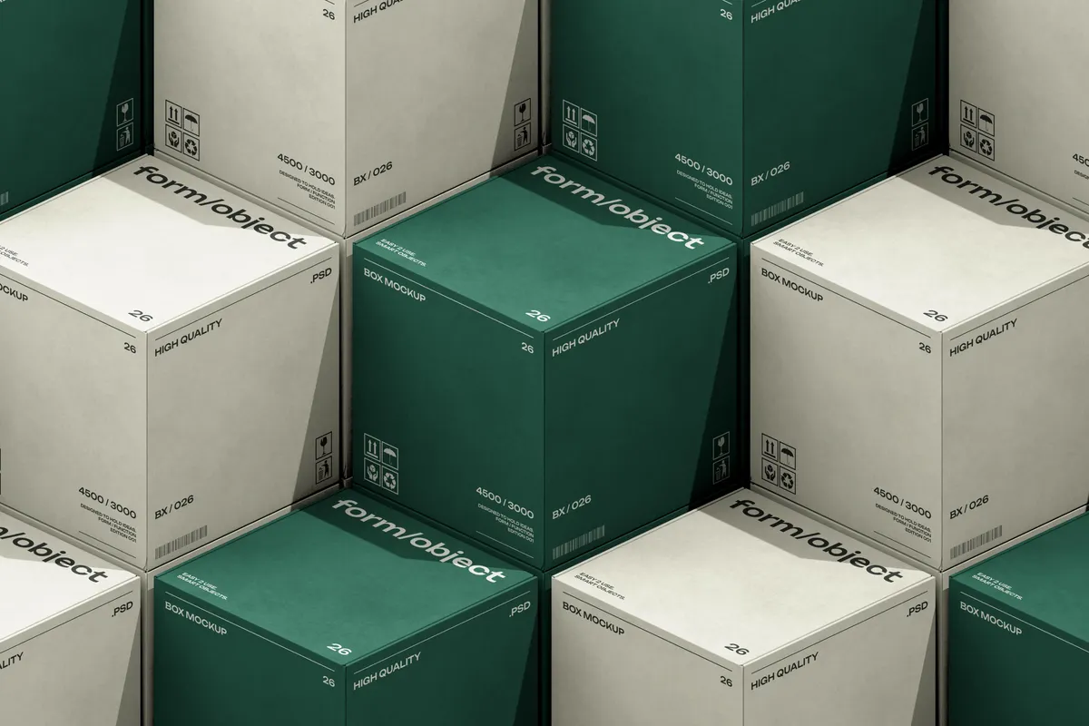 Cube Boxes Layout Mockup