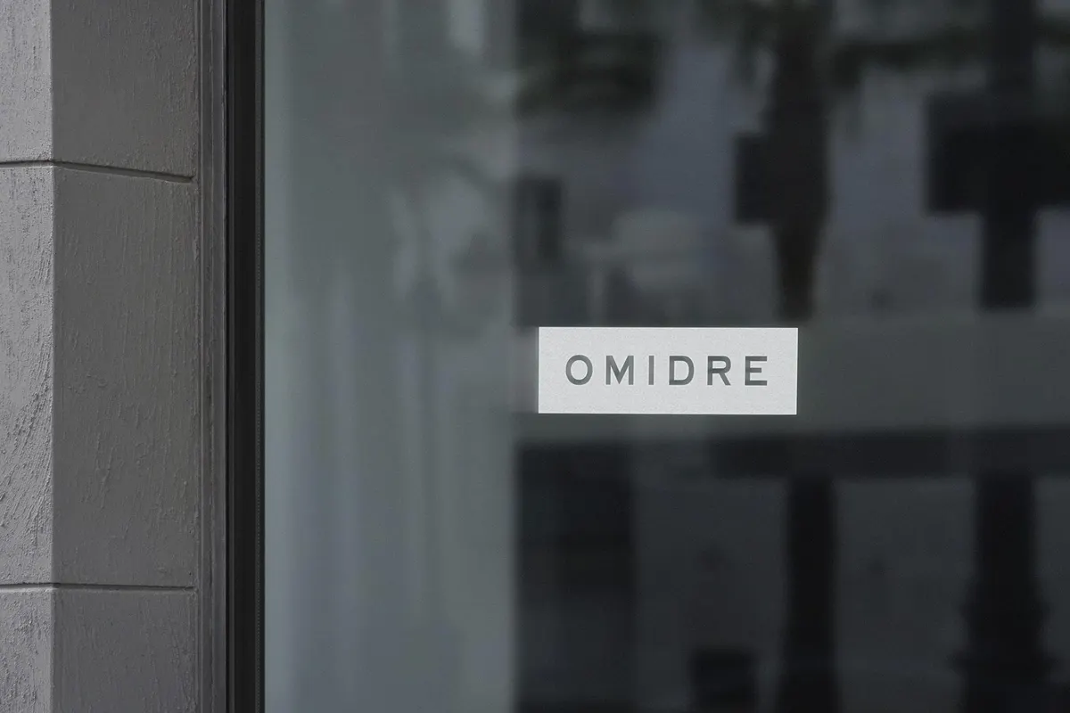 Minimal Office Logo on Glass Mockup