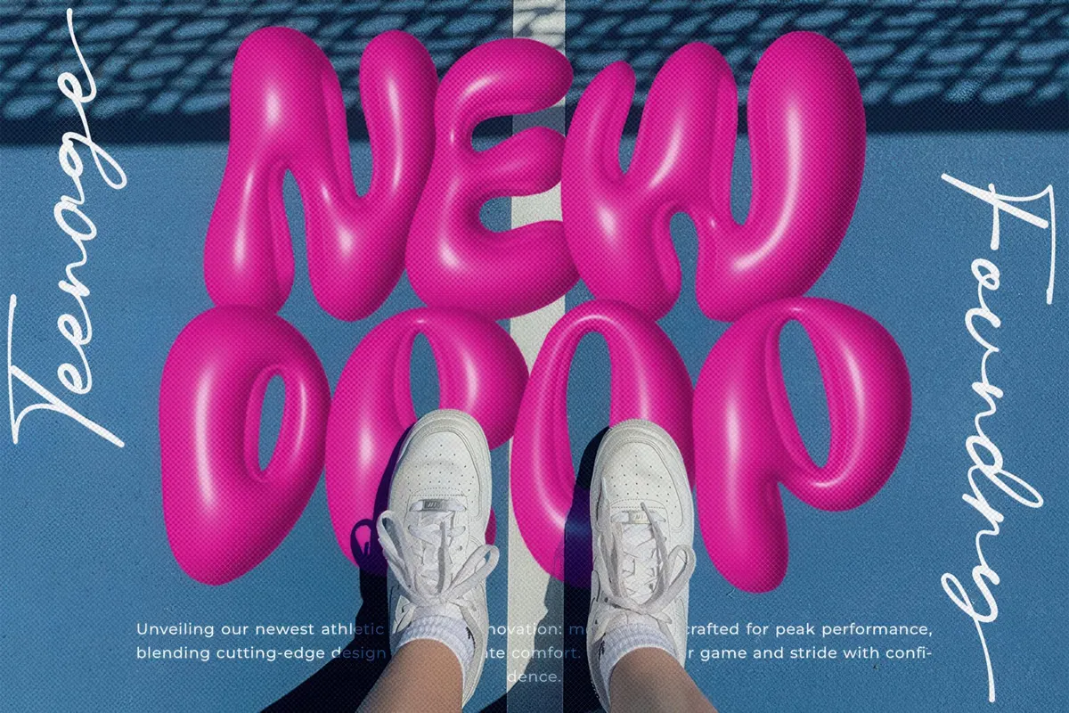 Teenage Yellow Star — 3D SVG Font