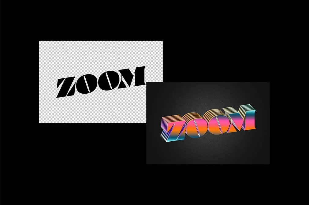 Retro VHS Gradient Text Effect