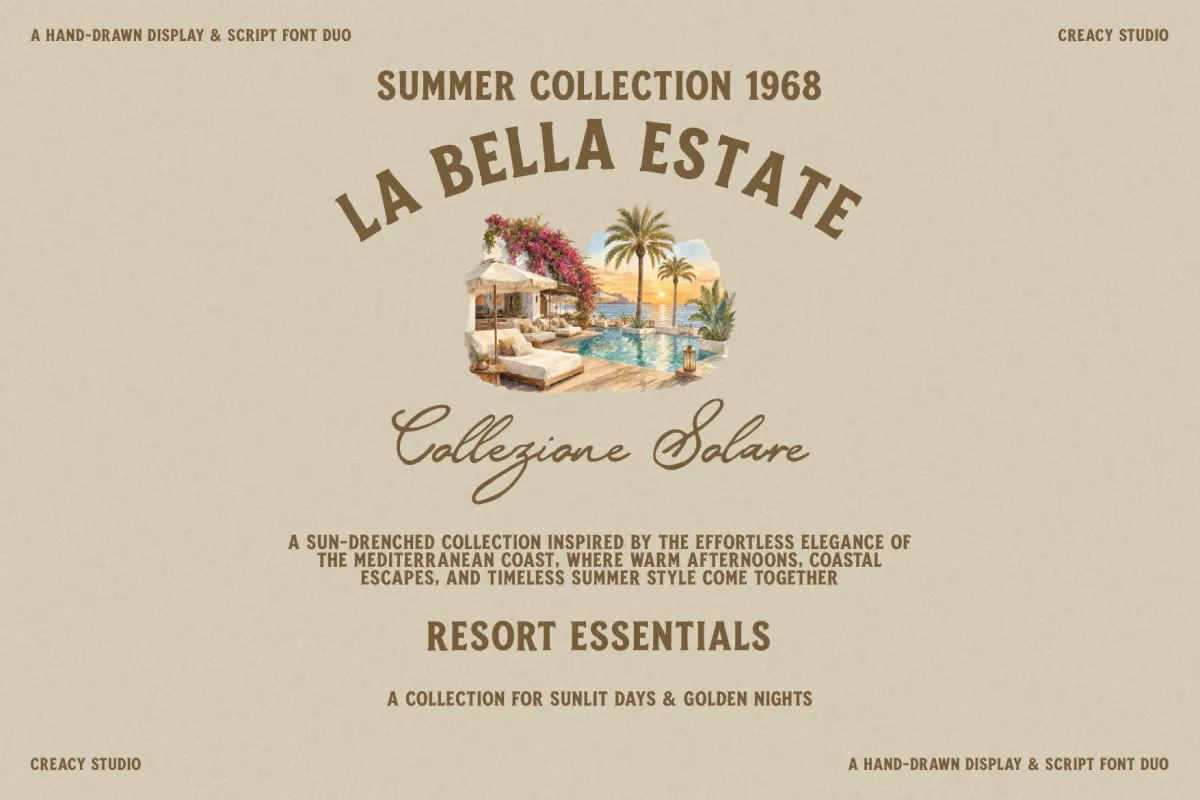 Casa Sol – Mediterranean Hand-Drawn Font Duo