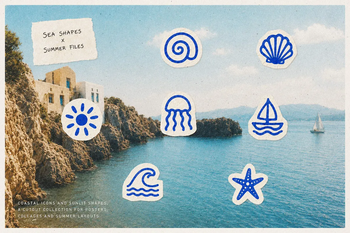 Sea Shapes — 54 Coastal Vector Elements