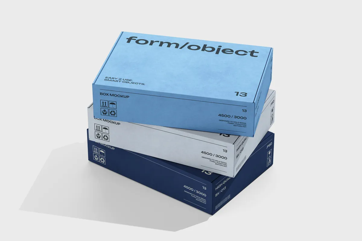 Three Flat Boxes Mockup