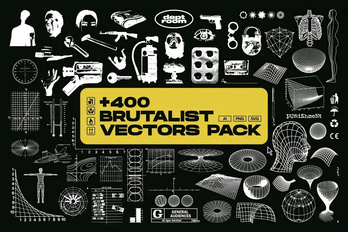 +400 Brutalist Vectors