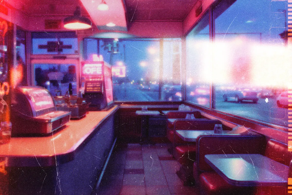 Retro Neon Film Photo Effect