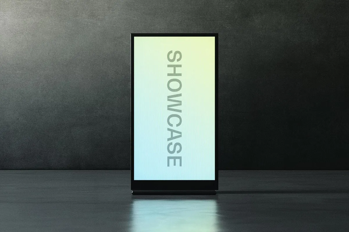 Vertical Glowing Screen Mockup