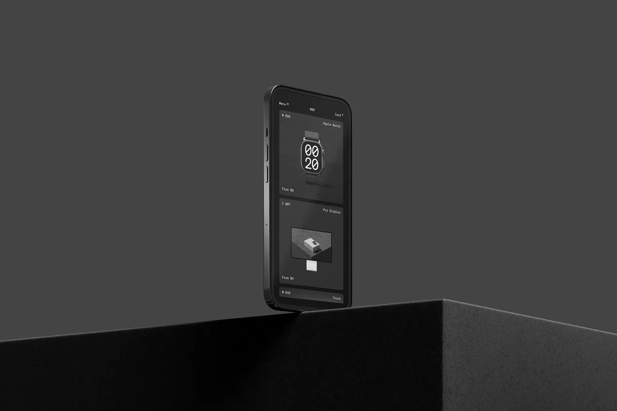 Dark Minimal iPhone Mockup