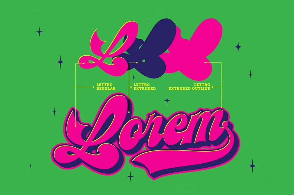 Lettro — Retro Layered Script