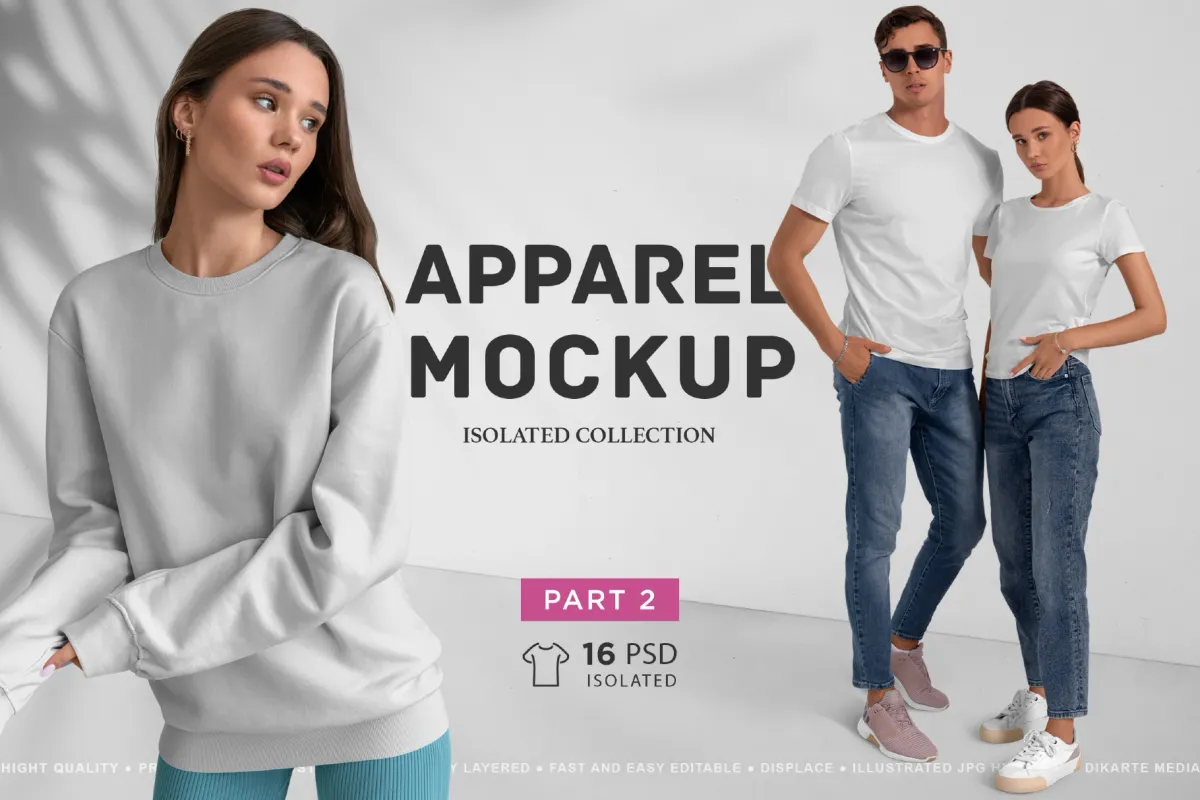 Isolated Apparel Mockups Bundle vol.2
