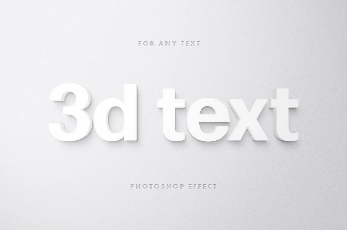 White 3D Text Effect