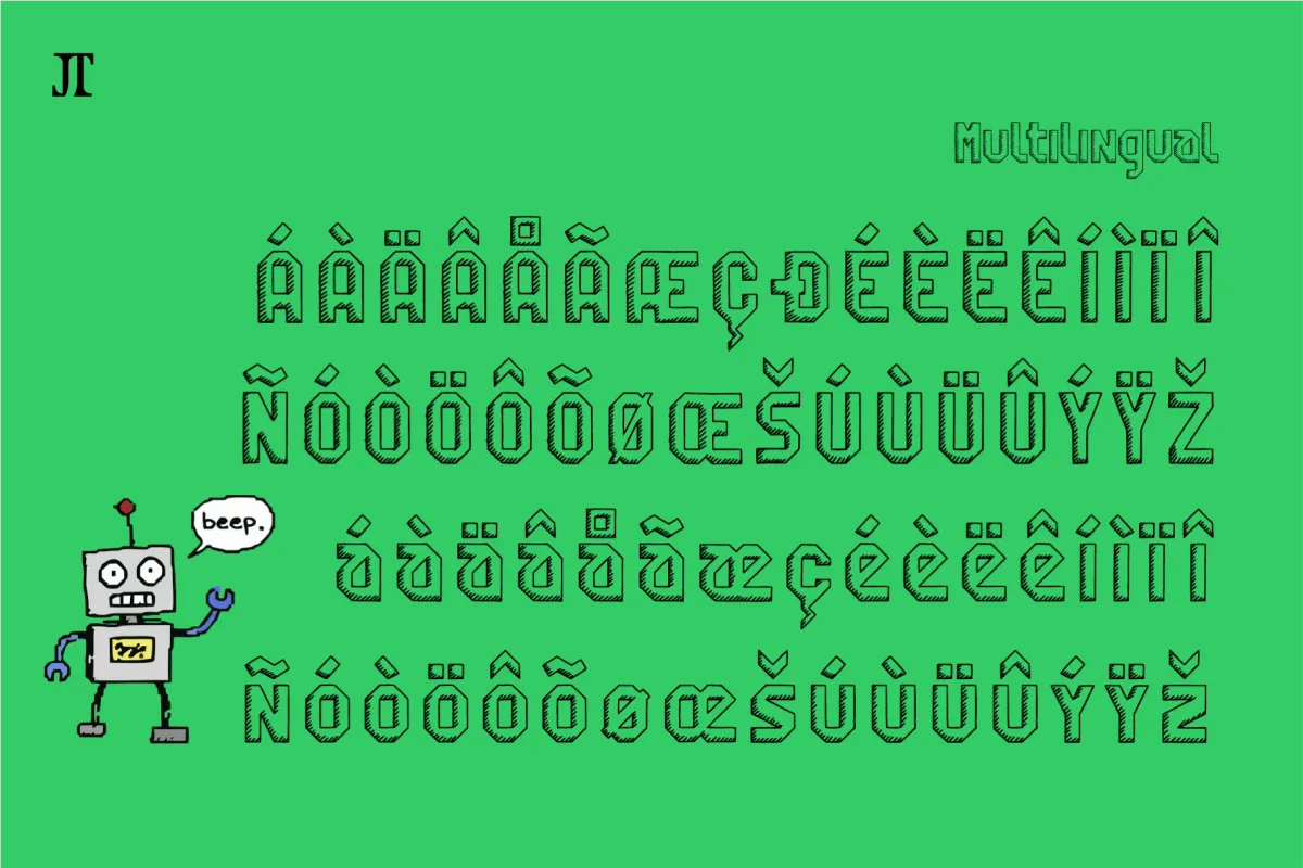 Rawbotnix - Raw Sketch Robotic Font