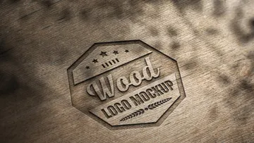 Woodcut Logo Mockup
