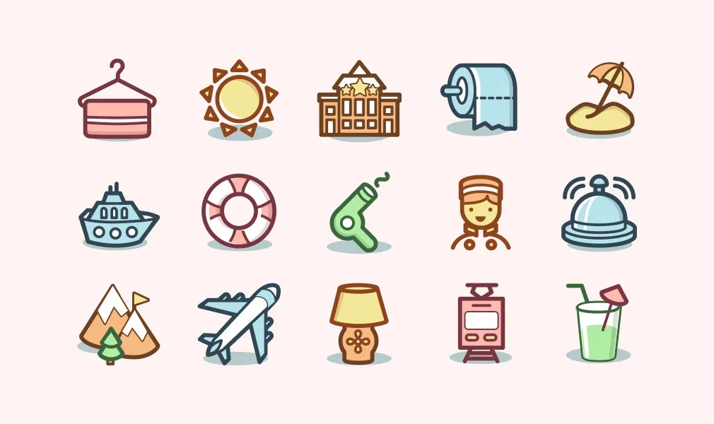 Capitalist Vacation & Hotels Icons