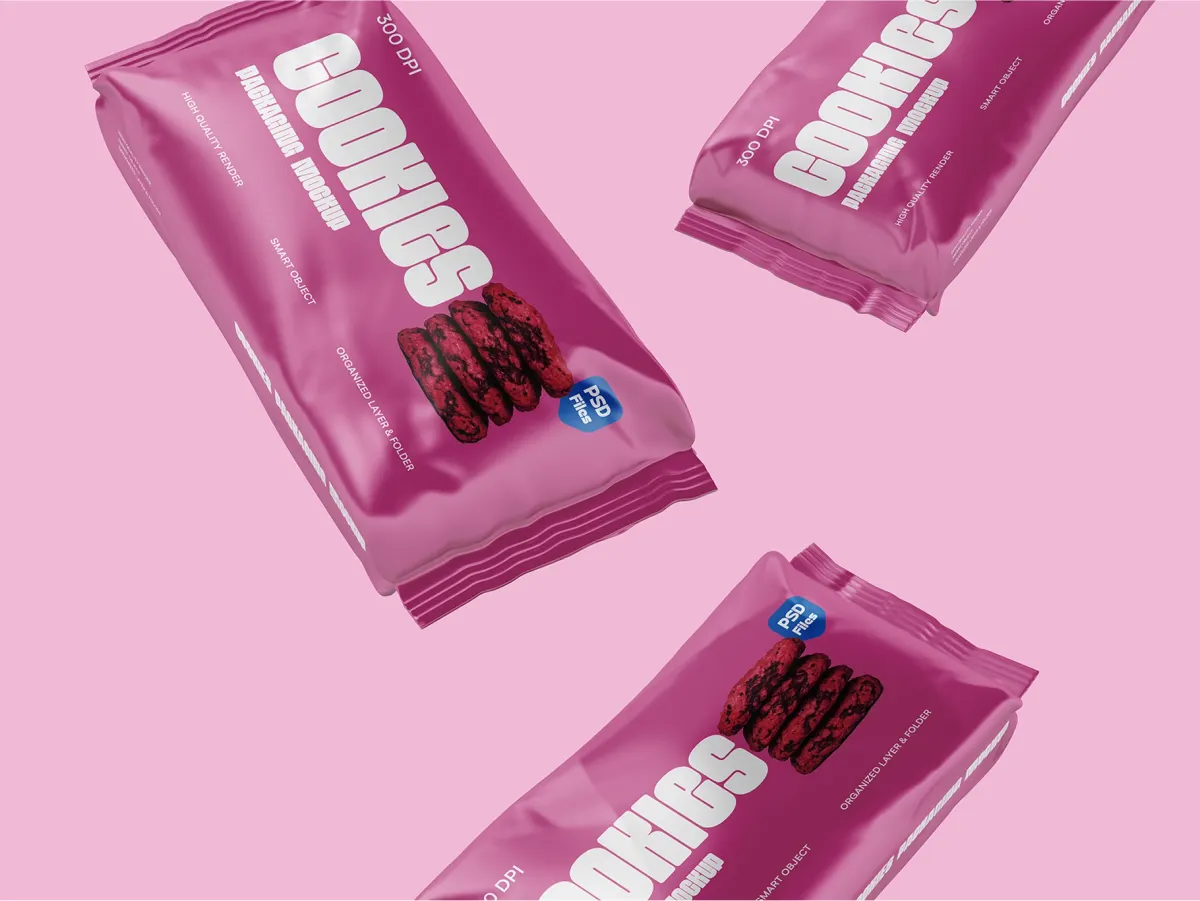 Flying Cookies Packaging Mockup
