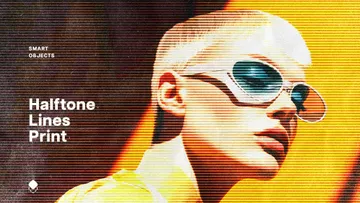 Vintage Halftone Lines Effect