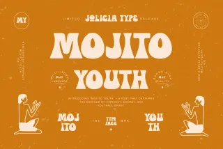 Mojito Youth - Vintage Groovy Display Font