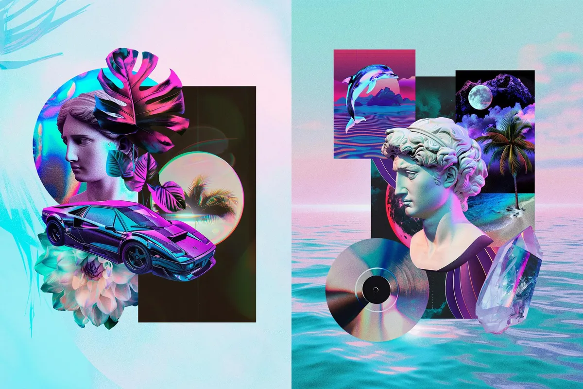 Vaporwave Collage Kit