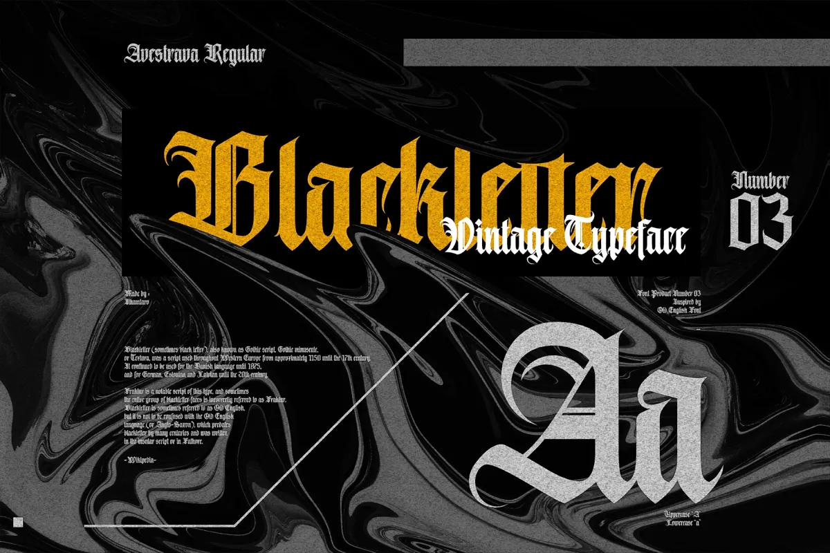 Avestrava - Ornamental Blackletter Font
