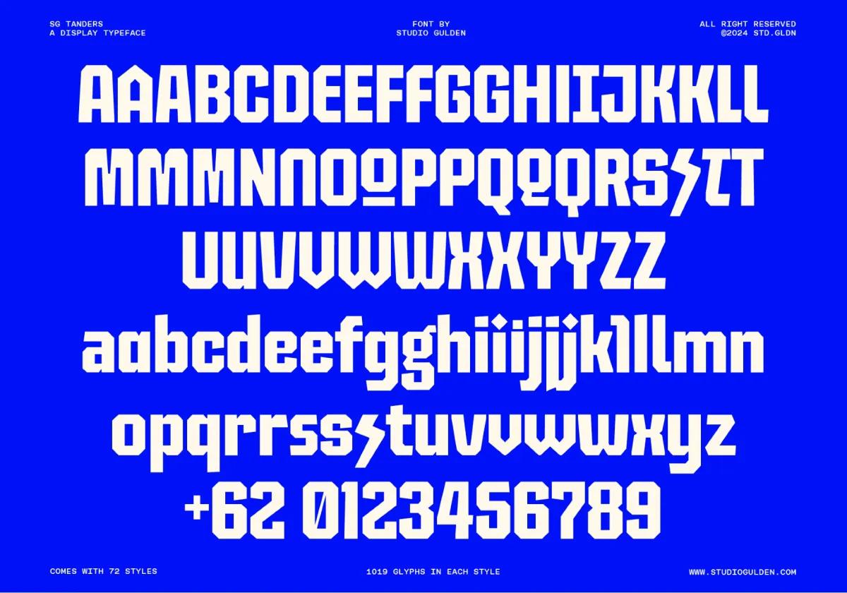 SG Tanders Superfamily: 72 Fonts