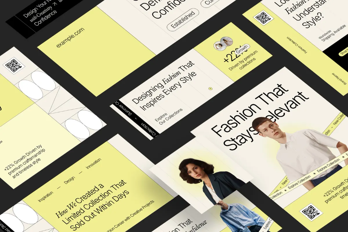 Editorial Fashion LinkedIn Kit — Canva & Affinity Template
