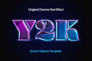 90s Chrome Text Effect