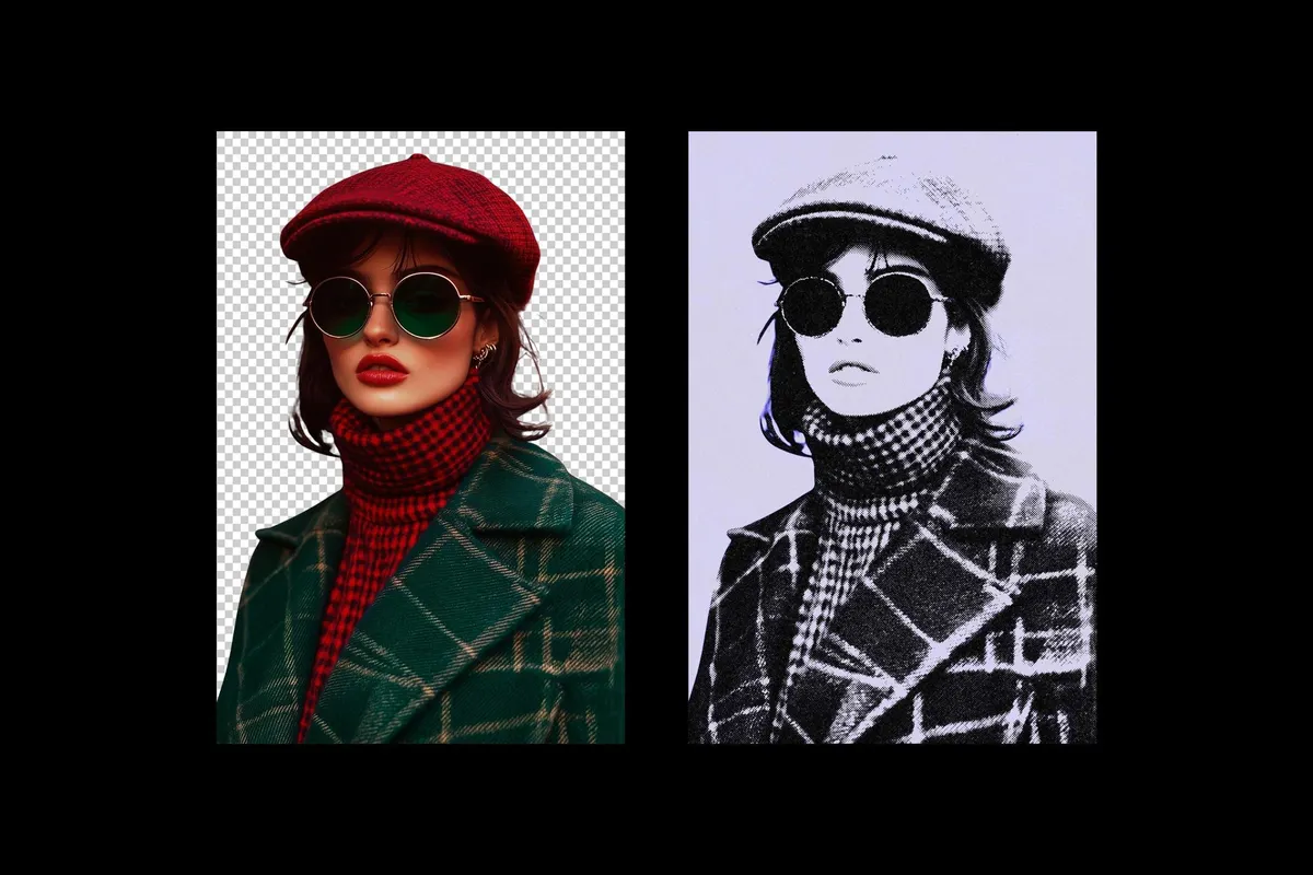 Duotone Halftone Photo Template