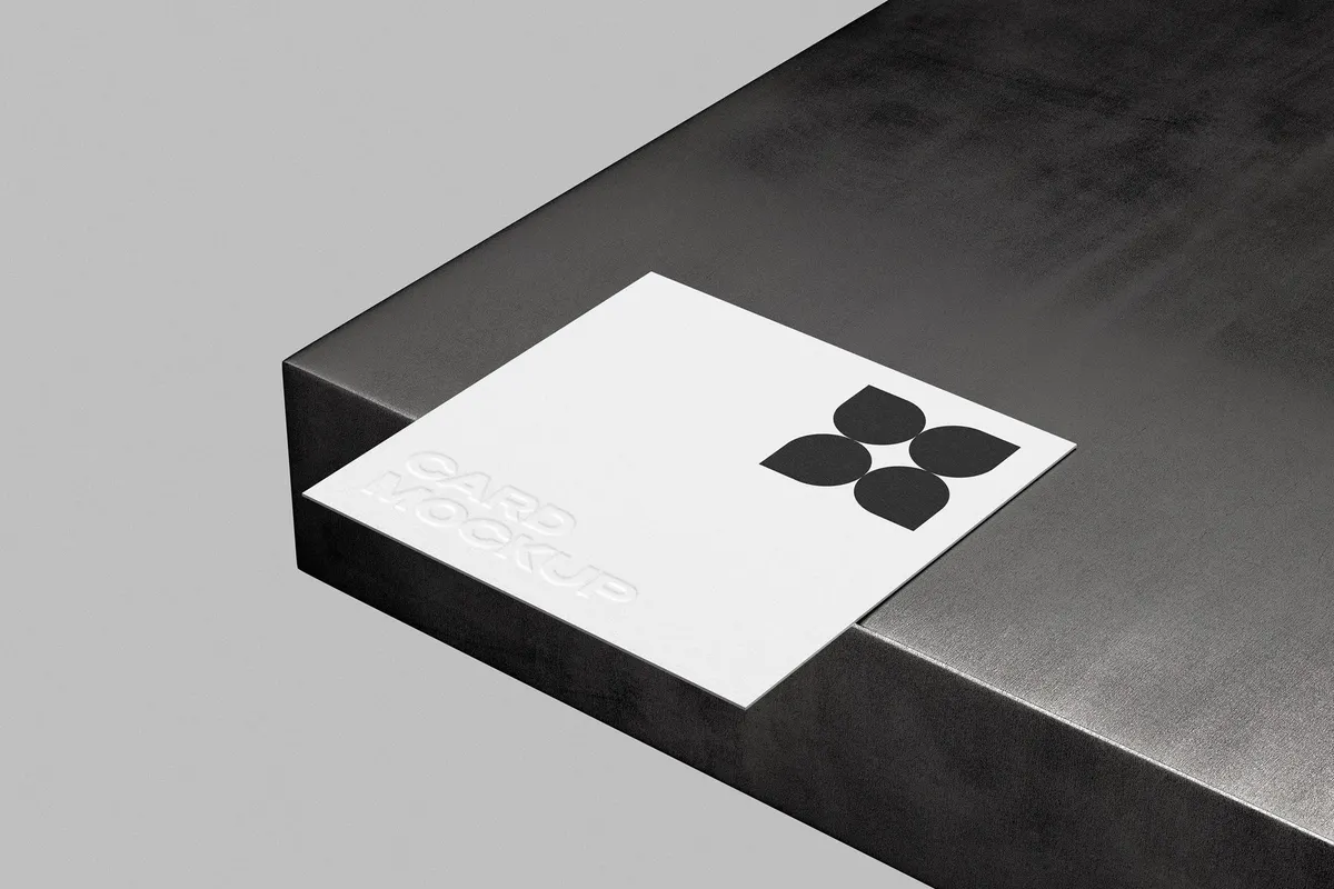 1:1 Debossed Paper Card Mockup