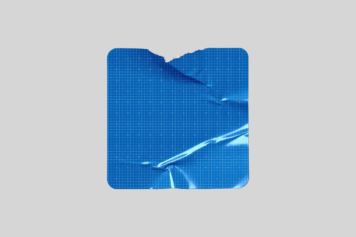Laminated Square Sticker Mockup