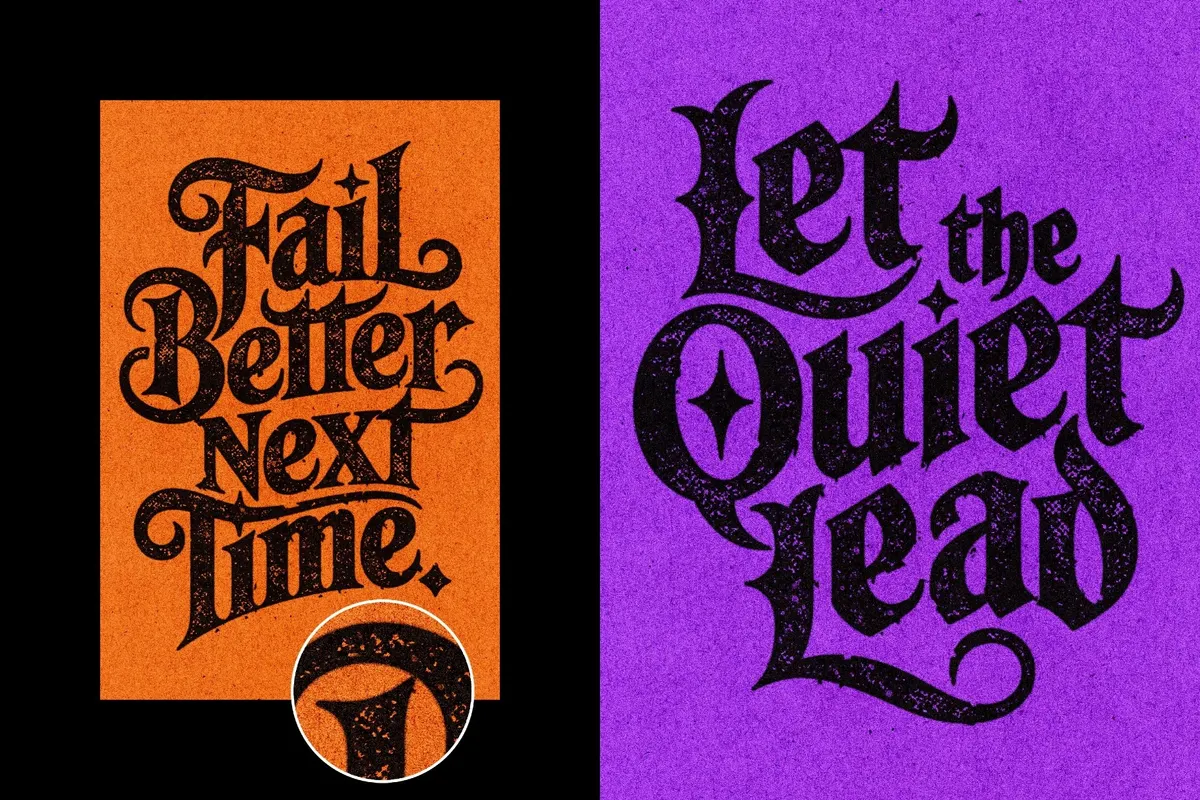 Colored Stamp Bleed Text Effect