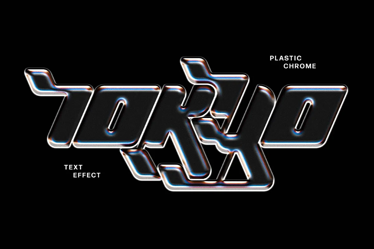 Holographic Chrome Text Effect