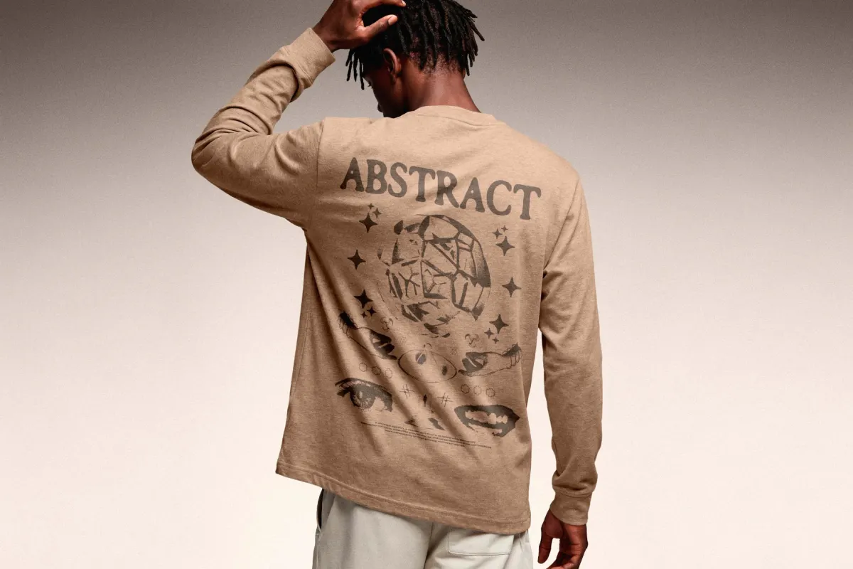 Long-Sleeve Shirt Mockup - Back View