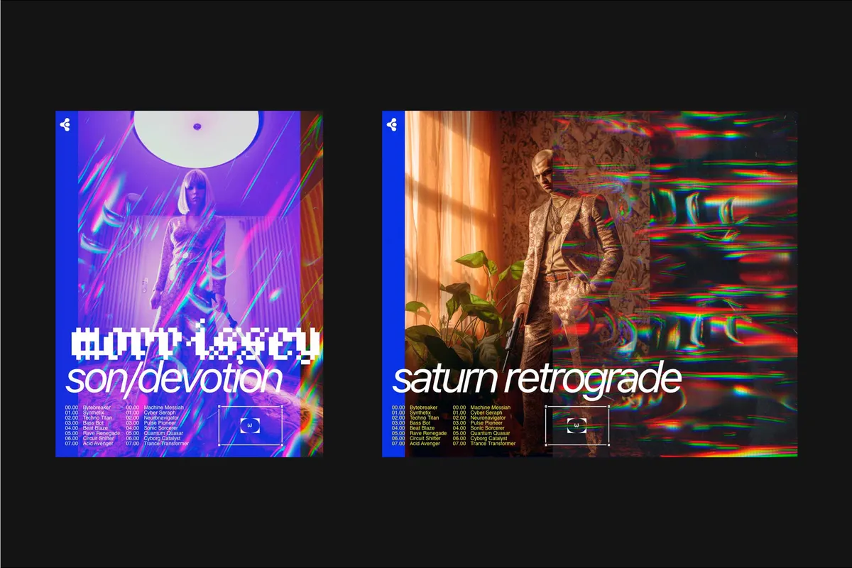 Blurred Glitch Overlay Collection