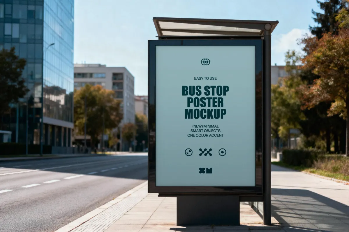 Bus Stop Poster Mockup