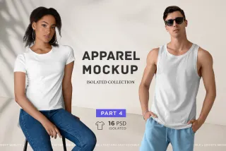 Isolated Apparel Mockups Bundle vol.4