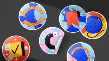 Circular Stickers Mockup