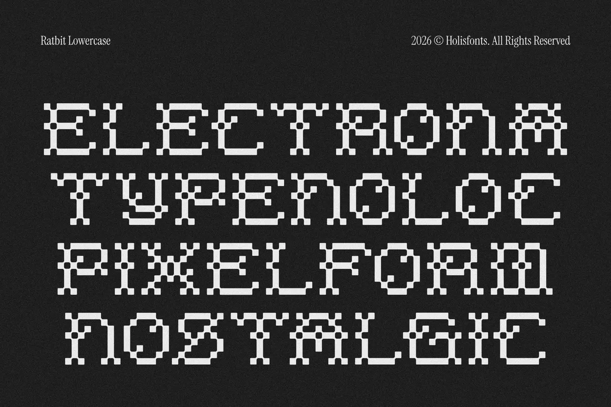 Ratbit - Pixel Display Font with Outline Style