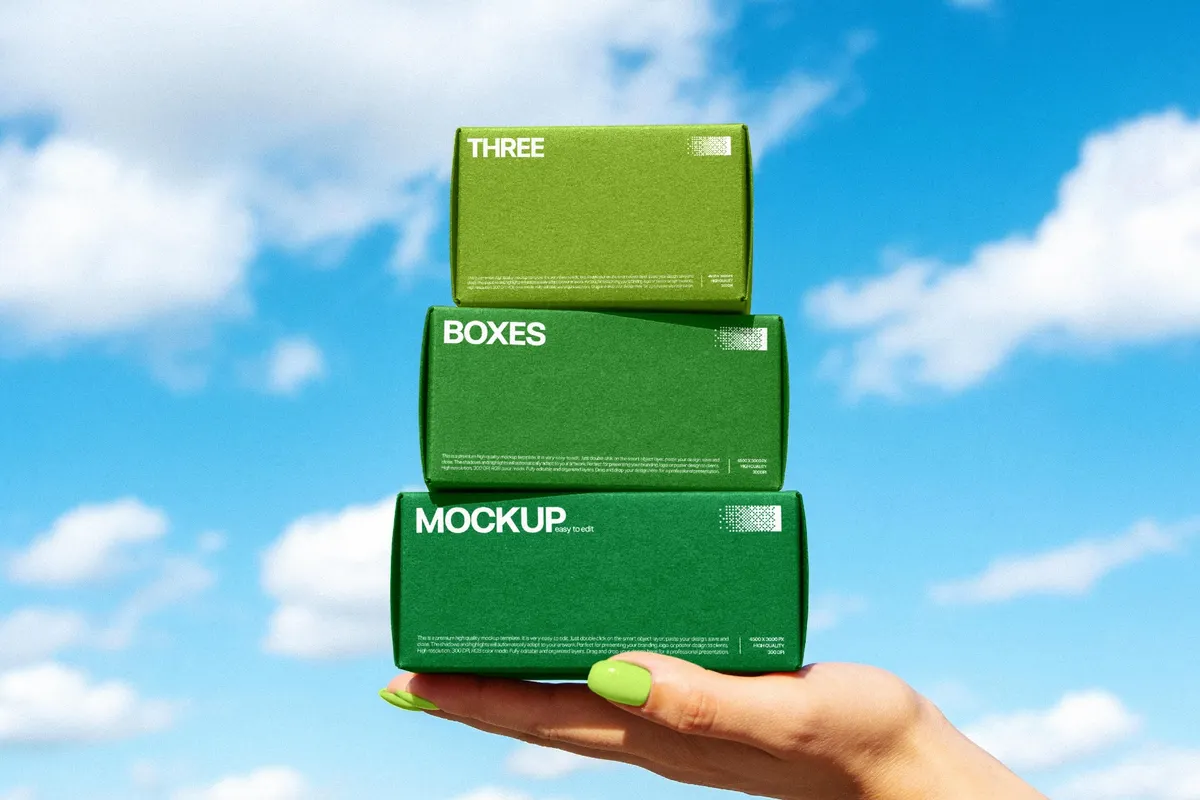 Outdoor Stacked Box Mockup