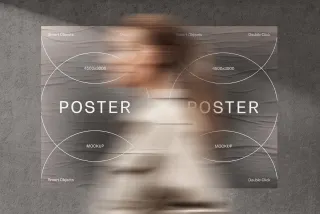 Realistic Dual Glued Posters Mockup