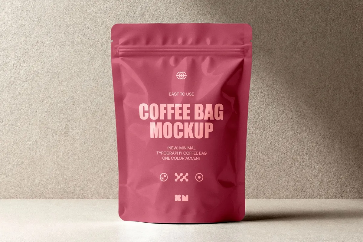 Plastic Coffee Pouch Mockup