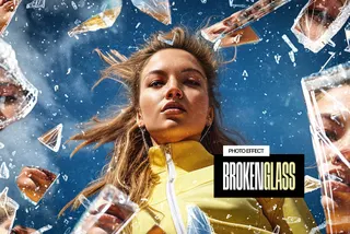 Broken Glass Fragments Photo Effect
