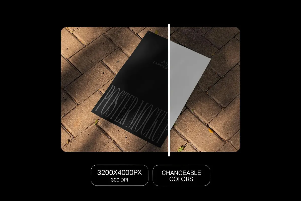 Paving Tiles A3 Poster Mockup
