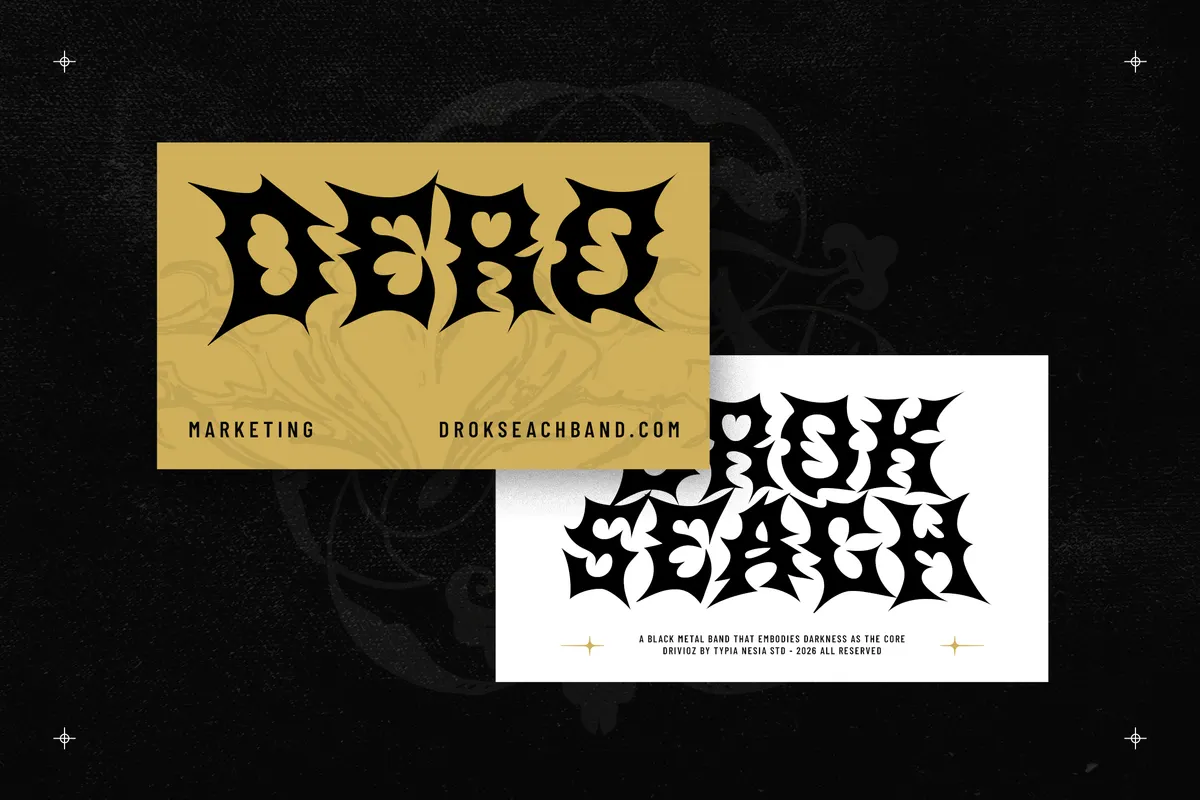 Drivioz - Spiky Black Metal Gothic Font