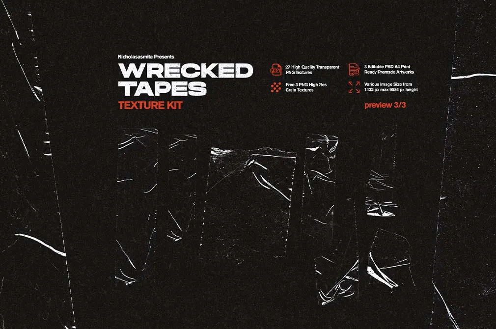 Wrecked Duct Tape Texture Set
