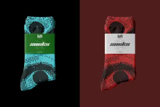 Sock Package Mockup with Paper Band