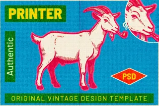 Retro Printer Design Effect