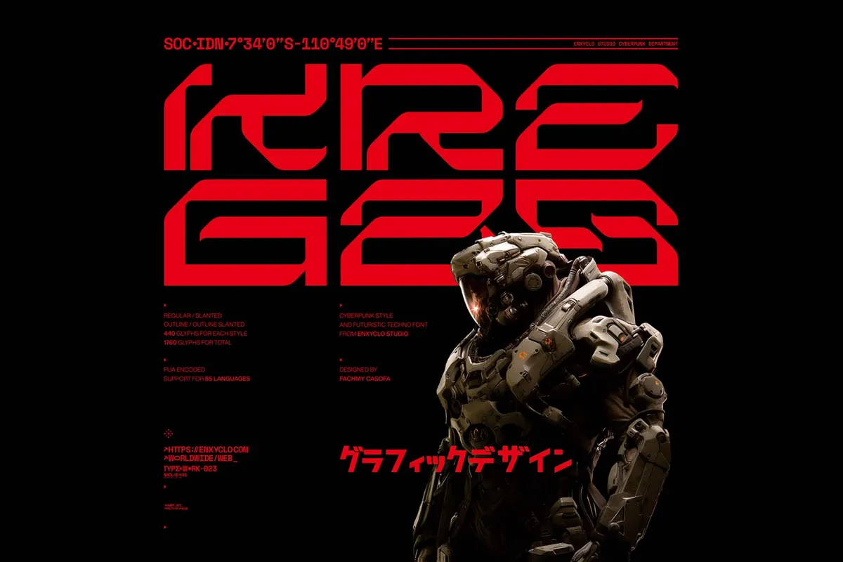 NCL Kregas — Futuristic Mecha Font