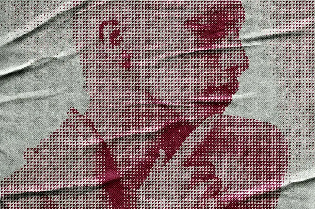 Halftone Texture Glued Effect