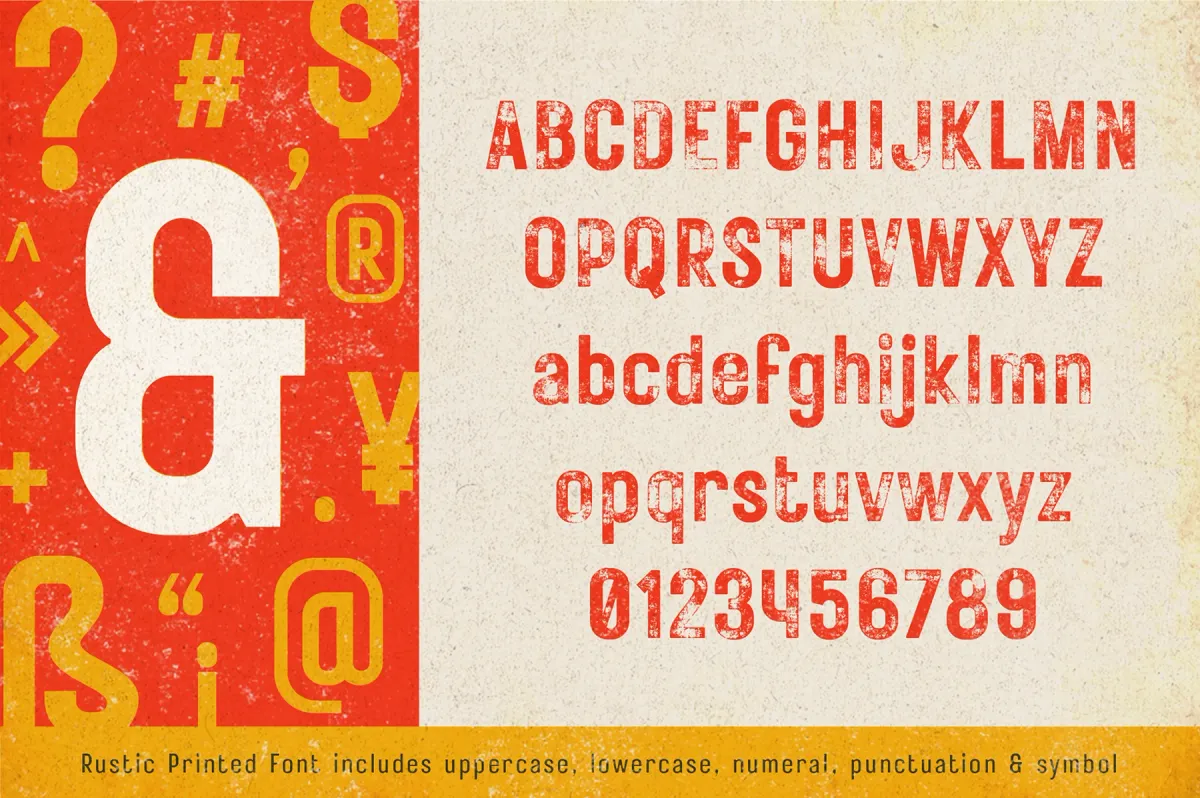 Rustic Printed - Display Font