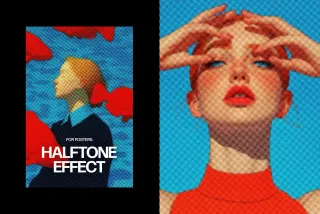 Halftone Poster Photo Effect
