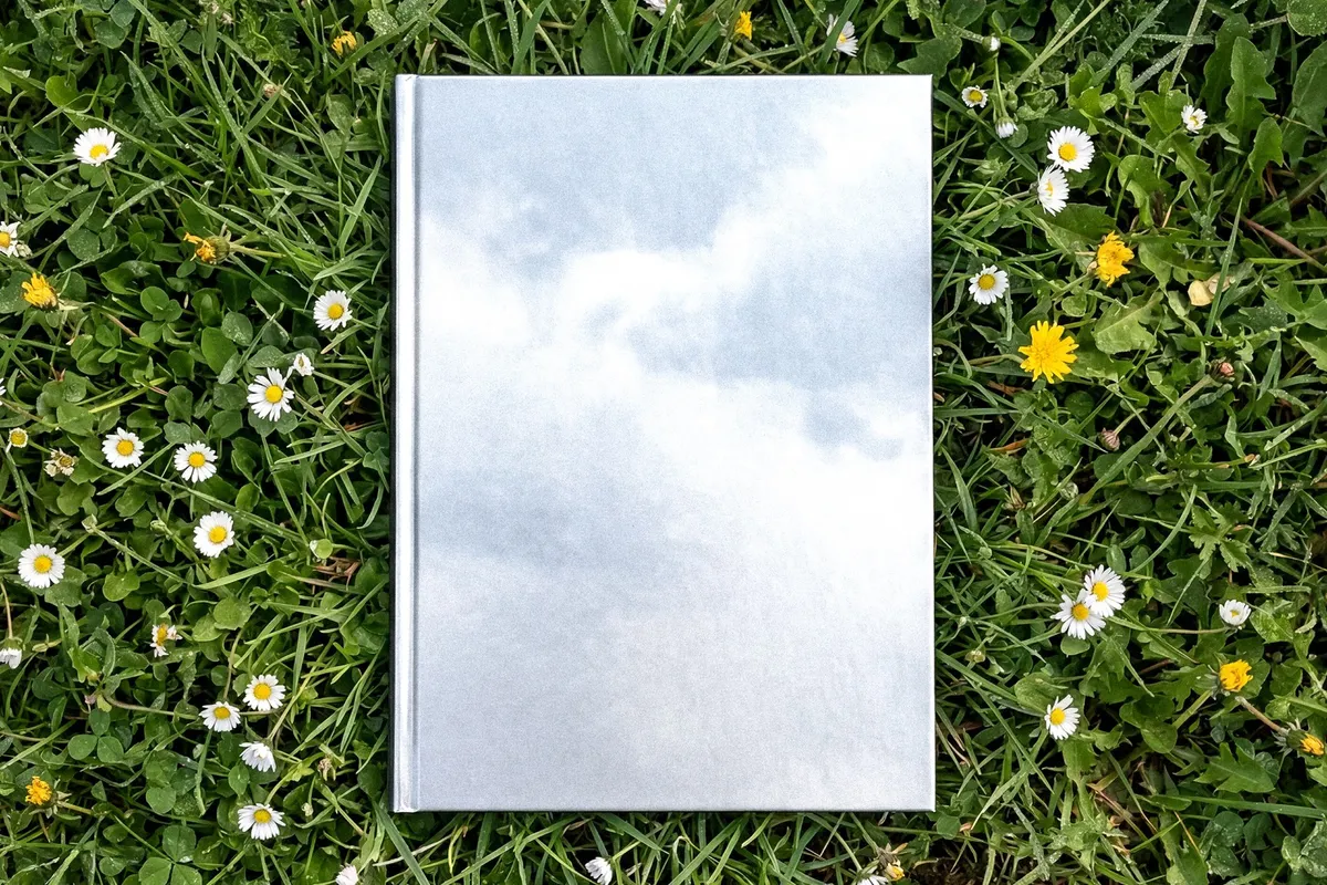Top View Book Mockup on Grass